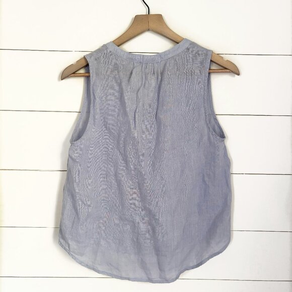 Bella Dahl light blue linen button front tank blouse Size XS - Picture 3 of 3